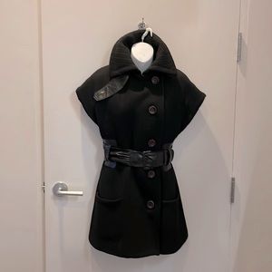 Heavy wool Mackage coat vest. Beautiful leather detailing & 2 large pockets.